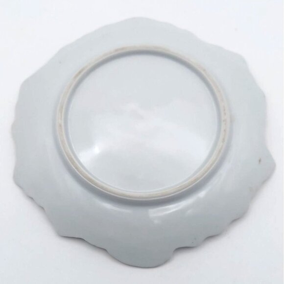 Vintage Violets Leaf Shaped Porcelain Bon Bon Petits Fours Plate Trinket Dish - Picture 2 of 6